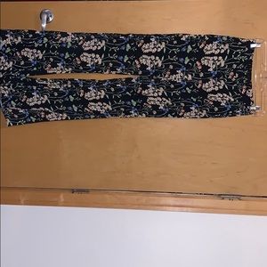 Zara floral/navy bell bottom fun pants!